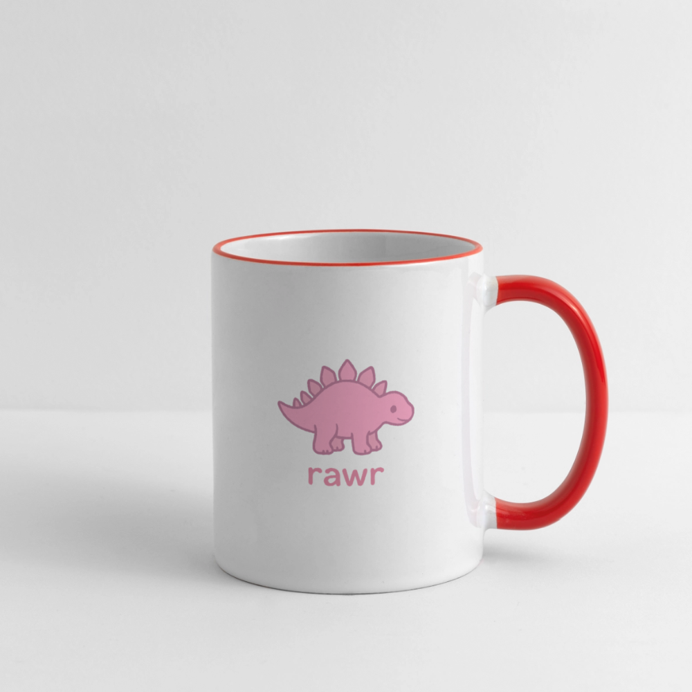 Mug Stégosaure - blanc/rouge