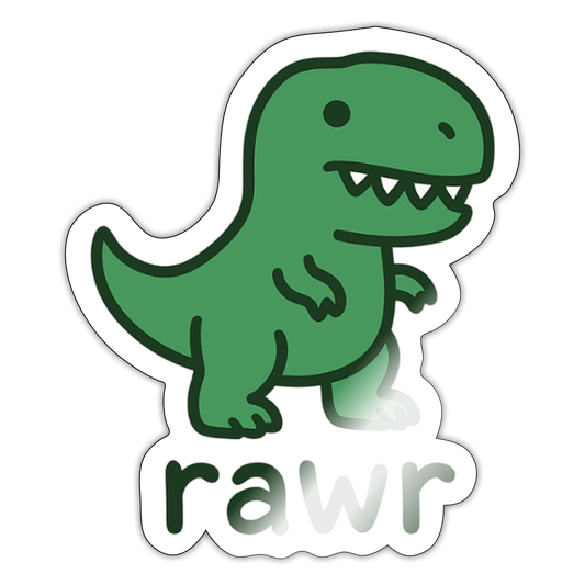 Autocollant T-rex - blanc brillant