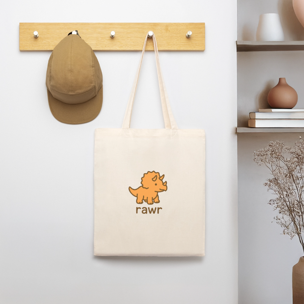 Tote bag Tricératops - blanc gris