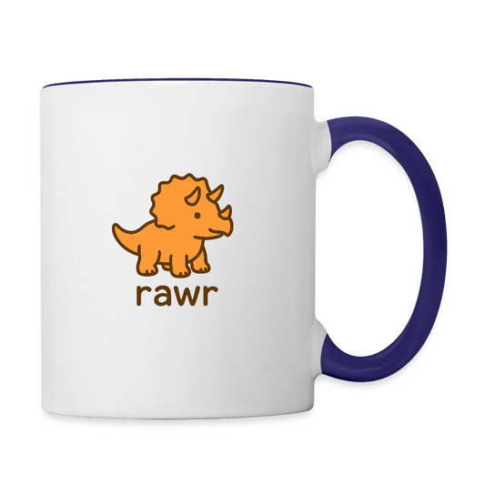 Mug Tricératops - blanc/bleu cobalt