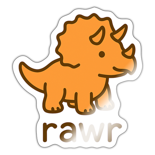 stickers Tricératops - blanc brillant
