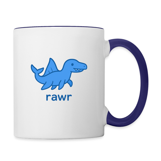Mug mosasaure - blanc/bleu cobalt