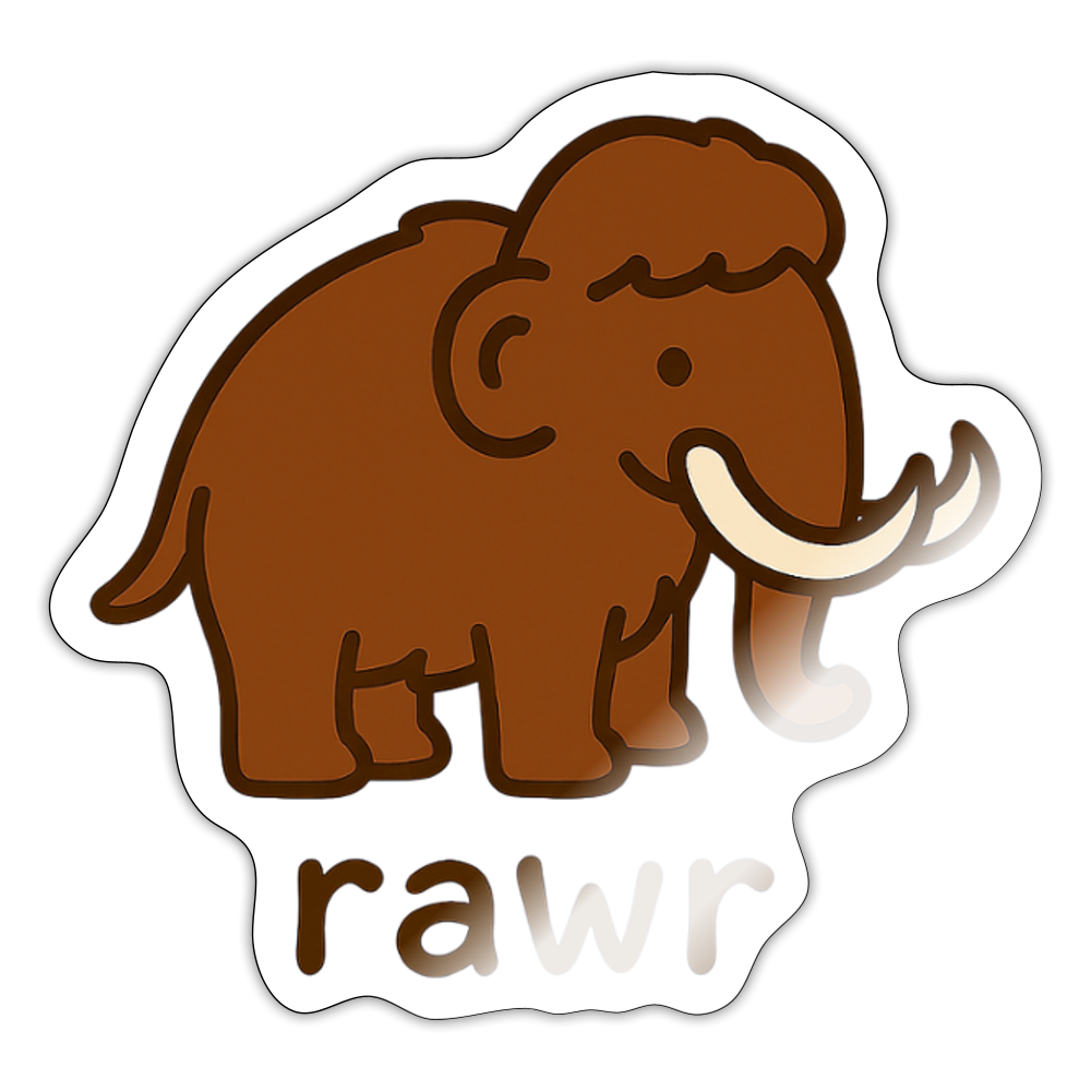 stickers mammouth - blanc brillant