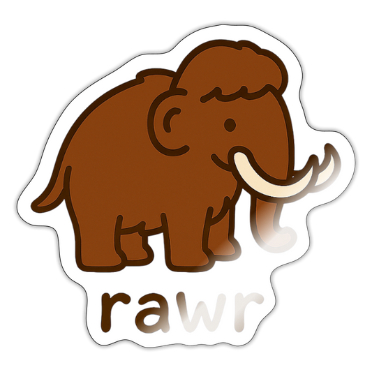 stickers mammouth - blanc brillant
